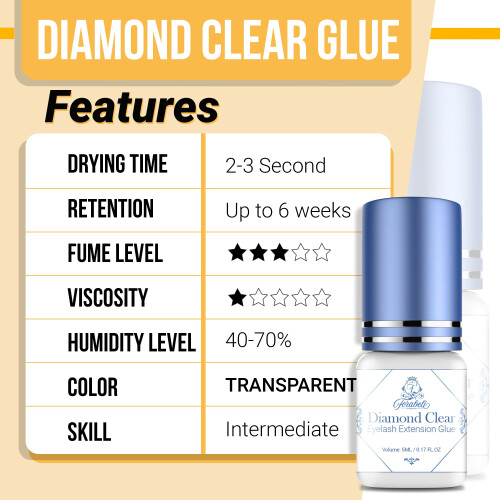 Colla per Extension Ciglia Trasparente Diamond Clear - Forabeli 5ml 1