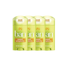 Ban Antitranspirant Invisible 24h, 2.6oz Déodorant Solide, Protection Contre L'Humidité (Pack de 4)