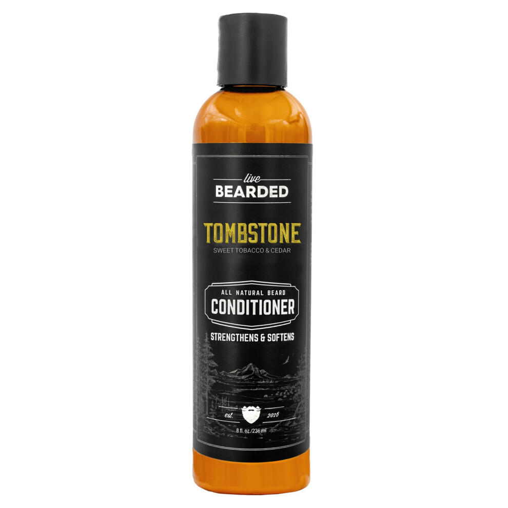 Live Skã¦Gget Live Bearded: Beard Conditioner - Tombstone - Facial Hair Conditioner - 8 Oz. - Strengthens And Softens - All-Natural Ingredients With Biotin Coconut