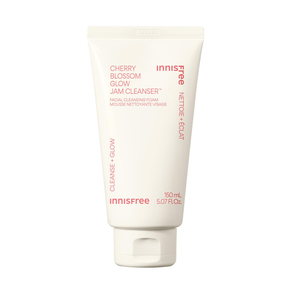 Innisfree Cherry Blossom Glow Jam Cleanser Sulfate Free Korean Face Wash Cleansing Foam For Glowing Glass Skin (Packaging May Vary)