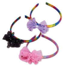FROG SAC 3 Tule Strik Hoofdbanden voor Meisjes Leuke Sparkly Metallic Strik Haarbanden voor Kinderen Hoofdband Haarstrik voor Kinderen Kleine Meisjes