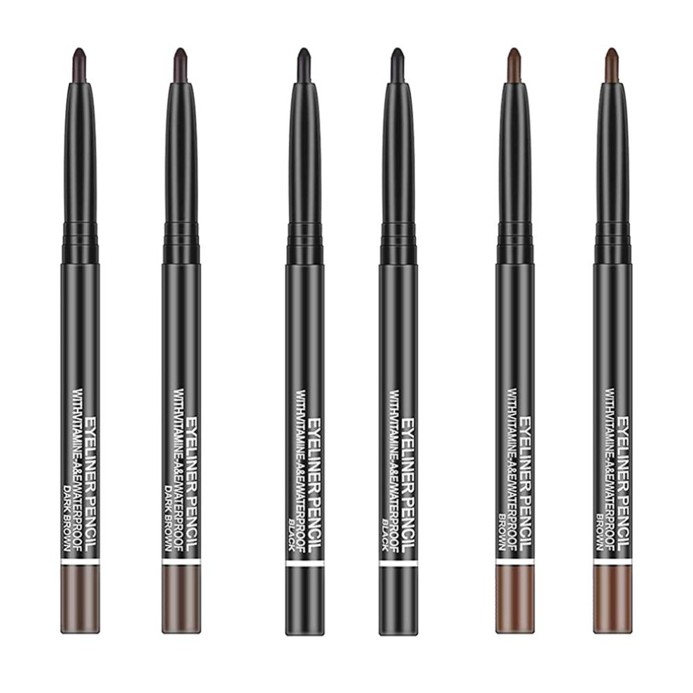 Go Ho Black Light Brown Dark Brown Eyeliner Pencils 6 Pack Gel Eye Liner Makeup Pencil High Pigment Smooth Eyeliner Stick Soft Easy to Color Eye Liner-image-OPC-PGMBJ58-NEW
