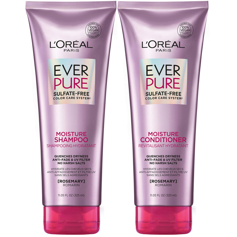 LâOrã©Al Paris L'oreal Paris Everpure Moisture Sulfate Free Shampoo And Conditioner With Rosemary Botanical For Dry Hair Color Treated Hair 1 Kit
