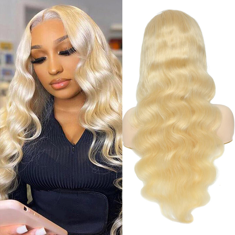 Loyom Unisex Not,Specified 613 Body Wave Lace Front Wig Human Hair 10A Brazilian 13X4 Blonde Lace Frontal Wigs 150% Density Pre Plucked Bleached Knots With Baby Hair 20 In
