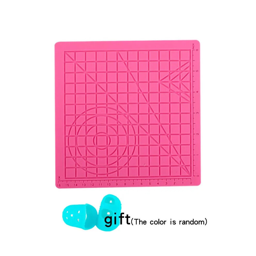 (pink) 3D Printing Pen Silicone Mat Drawing Pad With Heat Proof Finger Sleeve
