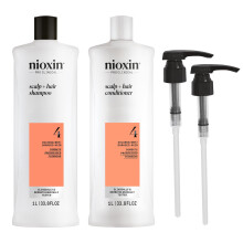 Nioxin System 4 Shampoo & Conditioner Prepack, För Färgat Hår med Tunnande Hår, 33.8 fl oz