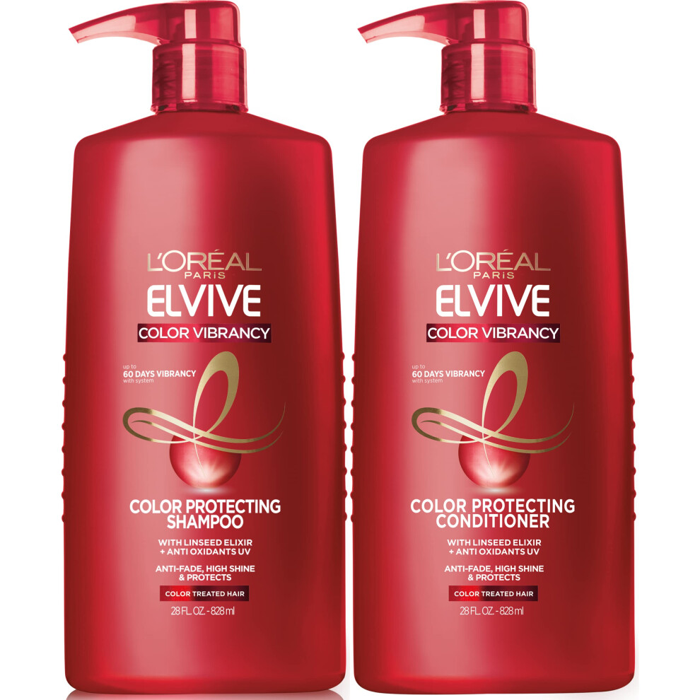 New L’oréal Paris L'oreal Paris Elvive Color Vibrancy Protecting Shampoo And Conditioner Set For Color Treated Hair 28 Fl Oz (Set Of 2) Fjfiejfok20