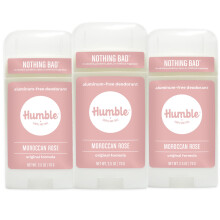HUMBLE BRANDS Original Formula Aluminiumfreies Deodorant. Langanhaltende Geruchskontrolle mit Backpulver und therischen len. Marokkanische Rose