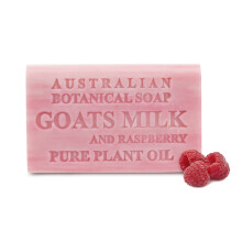 Australsk botanisk s?be gedem?lk med hindb?r 6,6 oz Triple Milled luksus s?bebar beriget med sheasm?r Pakke med 1