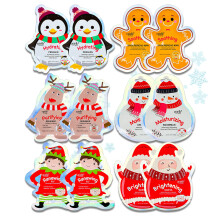 Epielle Weihnachts-Feiertags-Charakter-Blattmasken-Sortimente, Weihnachtsmann, Rentier, Schneemann, Elfe, Lebkuchen-Pinguin| Weihnachtsstrumpf-Gesche