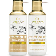 Kokosshampoo en conditionerset - Sulfaatvrije en parabenenvrije intensieve vochtinbrengende behandeling met jojoba - Voor het hydrateren van uw hoofd