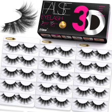 Eliace Lashes Luxe valse wimpers Wispies Natuurlijke 3D nertsenwimpers Faux Fluffy Volumewimpers Lichte en kattenwimpers Pakket en professionele nepw