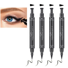 Set de 4 delineadores de ojos con sellos de alas, de doble punta con punta de fieltro y sello de alas, maquillaje de ojos duradero y a prueba de