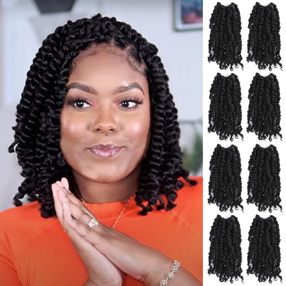 Stï¿½Djepunkt Unisex Fulcrum Pre-Twisted Passion Twist Crochet Hair 10 Inch 8 Packs Pre Looped Passion Twist Braiding Synthetic Hair Bohemian Braids For Crochet Pretwist