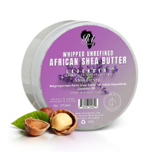 RA COSMETICS Lavanda al burro di karit montata - 6 once | Burro di karit africano puro e naturale al 100% per uomini e donne - Crema idratante