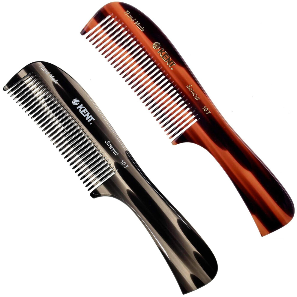 Kent 10T Graphite and Tortoiseshell Wide Tooth Comb - Rake Detangler for Curly  Beard and Men's Hair - Hair Care Supplies