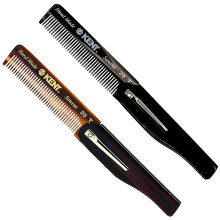 Kent 20T Handmade Folding Pocket Comb for Men  Fine Tooth Hair Comb Straightener for Everyday Grooming Styling Hair  Beard or Mustache  Use Dry or wit