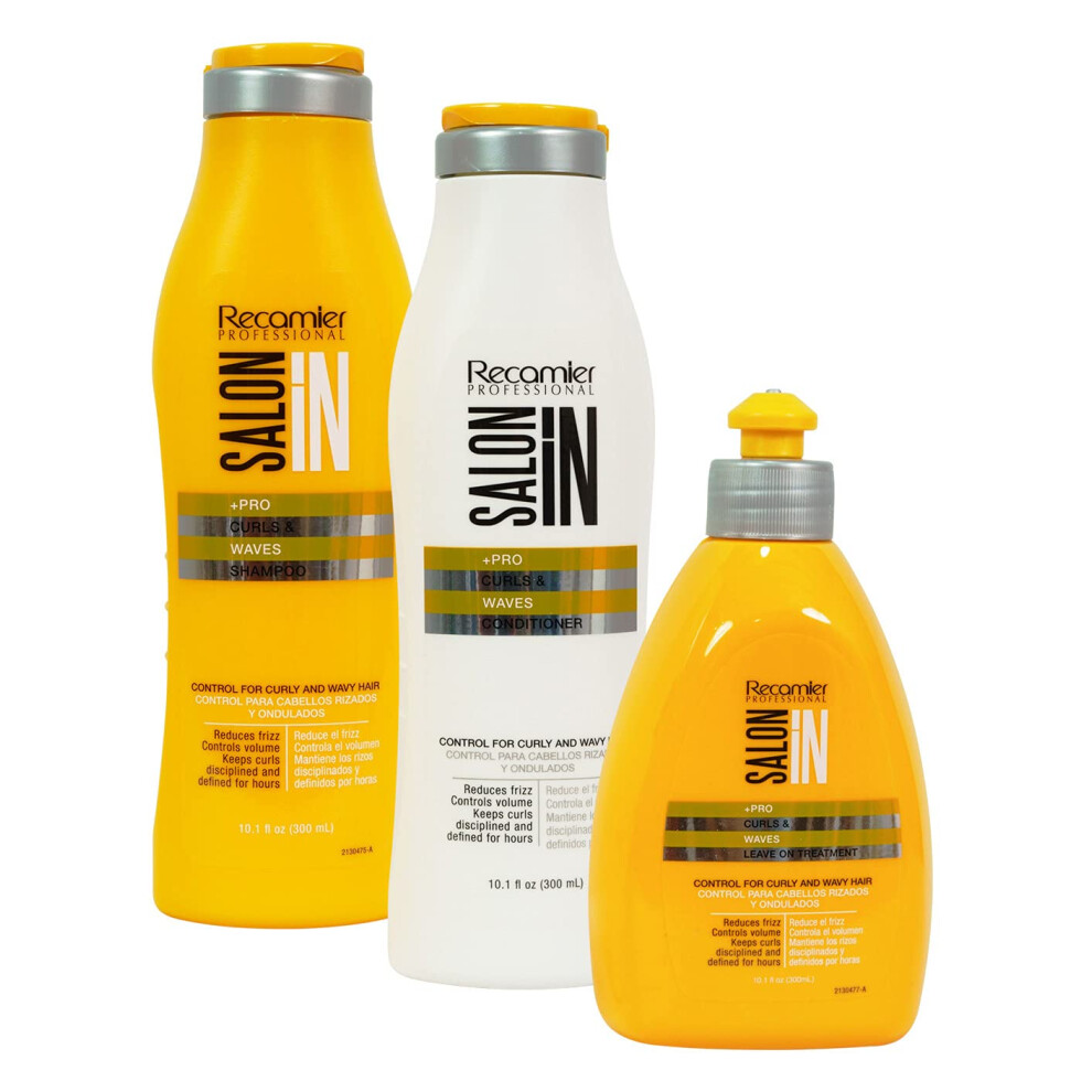 Recamier Professional Salon In Hair Care Treatment Set For Curls Shampoo Hydratating Conditioner Leave In Acondicionador Sin Enjuague Para Cabello Riz