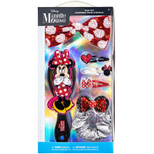 Disney Minnie Mouse  Townley Girl Haarschmuck-Box|Geschenkset fr Kinder Mdchen|ab 3 Jahren (6 Stck) inklusive Haarschleife, Haarbrste, Druckknp