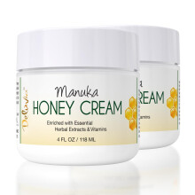 Deluvia Manuka Honey Cream | Hydrating & Soothing Moisturizer Face & Body Lotion | for Sensitive Skin Eczema Psoriasis & Dermatitis | 4 ounce 2 Pac