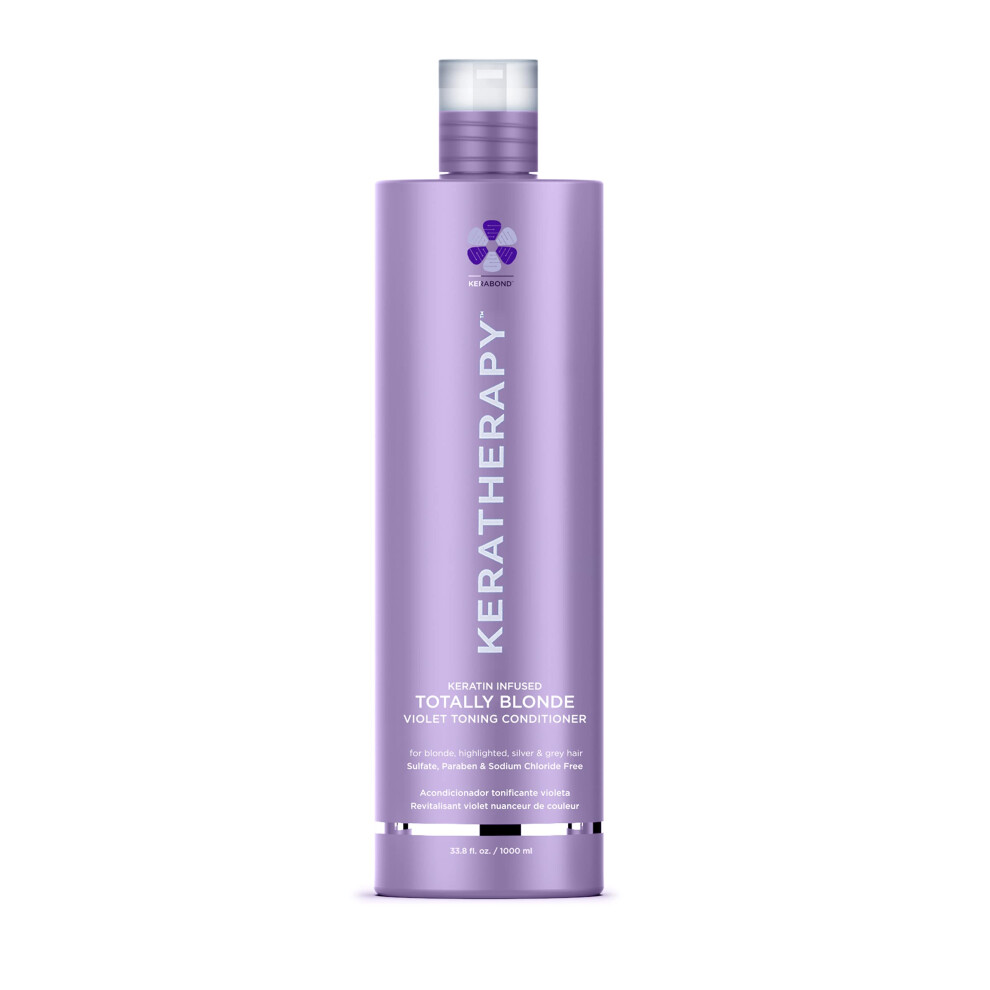 Keratherapy Keratin Infused Totally Blonde Violet Toning Conditioner 33,8 Fl. Oz. 1000 Ml Keratin Therapy Purple Conditioner F R Blondes, Silbe-image