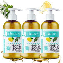 Brittanie's Thyme Basics Natuurlijke Olijfolie Handzeep Citroen Salie - 12 fl oz Verpakking van 3 - Wreedheidsvrij Veganistisch Geen synthetische add