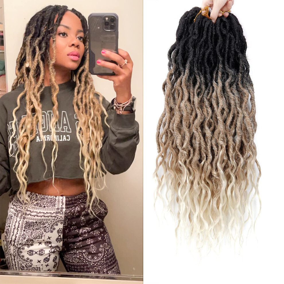 Bekjdiof Unisex Not,Specified Faux Locs Crochet Hair 6Packs 24Inch Goddess Locs Crochet Hair Locs Crochet Hair With Soft Wavy Curly Ends Synthetic Crochet Braids Hair For Women 72L