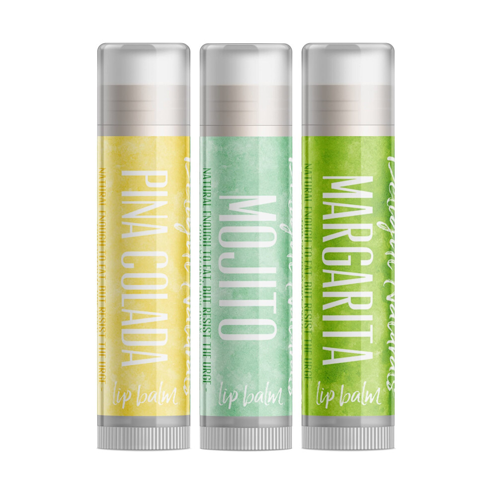 Delight Naturals Tropical Cocktails Lip Balm Gift Set - Pina Colada Mojito And Margarita