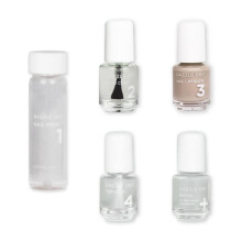 Dazzle Dry Mini Kit 4 Step System - Broadway Beige, een koel en medium greige met paarse ondertonen. Volledig dekkende cr?e. (5-delige set / 5 manicu