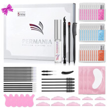 PERMANIA Lash Lift Kit Lash Perm Kit Fast Eyelash Lifting 5 Minutes DIY at Home with Strong Glue Disposable Sachet Lash Perming Kit Last 8 Weeks(30p