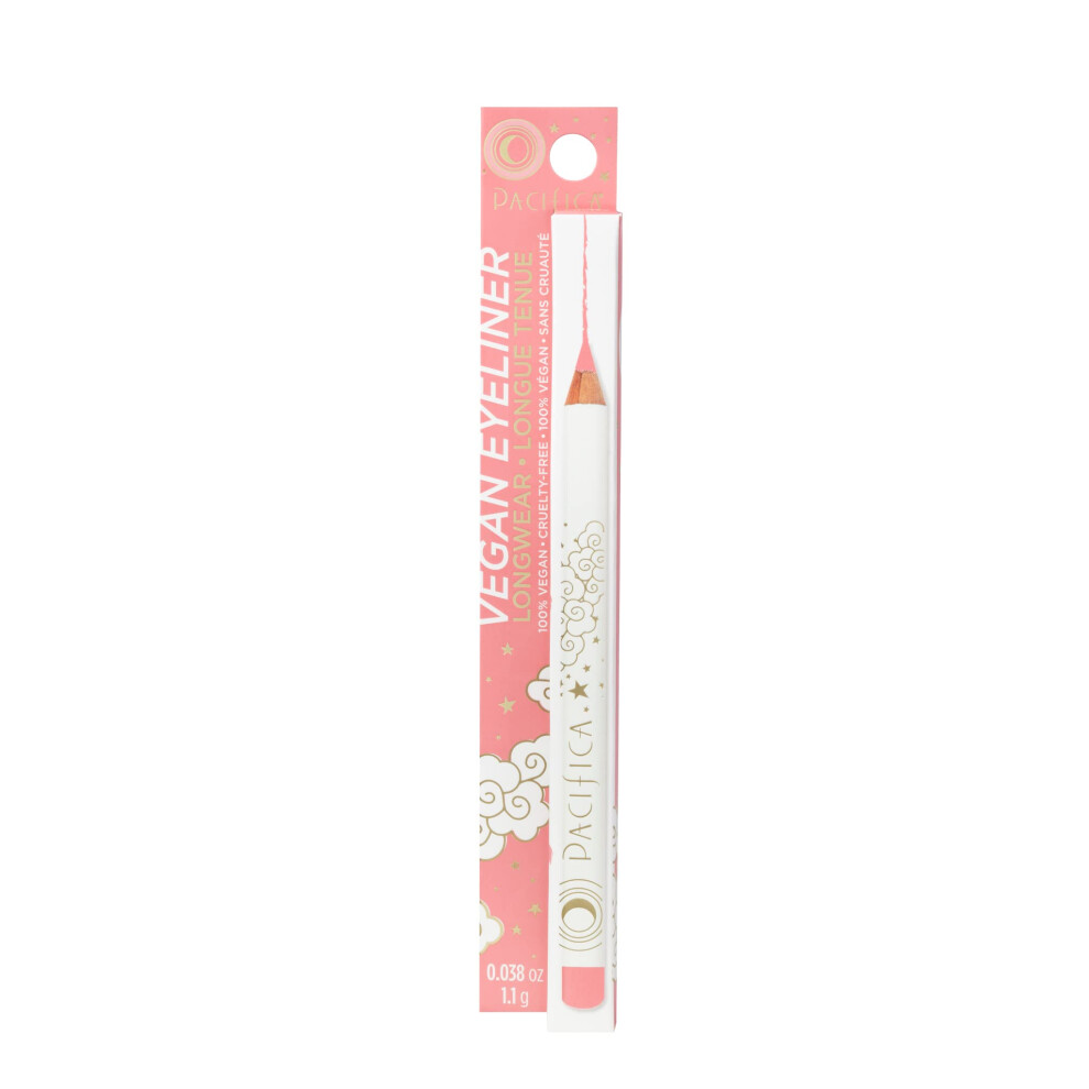 Pacifica Beauty Vegan Longwear Pastel Pink Eyeliner  Rose Quartz  Makeup  Easy Glide  Long Lasting  Pigmented Vibrant Color  Vitamin E  Coconut Oil  E