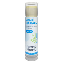 Organick vanilkov konopn balzm na rty s vcelm voskem, kokosovm olejem a vitamnem E - SPF 30 - z konop a na ruce (1 balen)