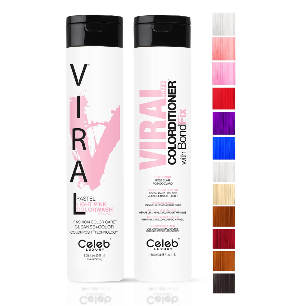 Coffret Celeb Luxury Viral Duo Color Depositing Colorwash Shampooing et Apr   s-shampoing + Bondfix Bond Rebuilder Coloration capillaire semi-perma