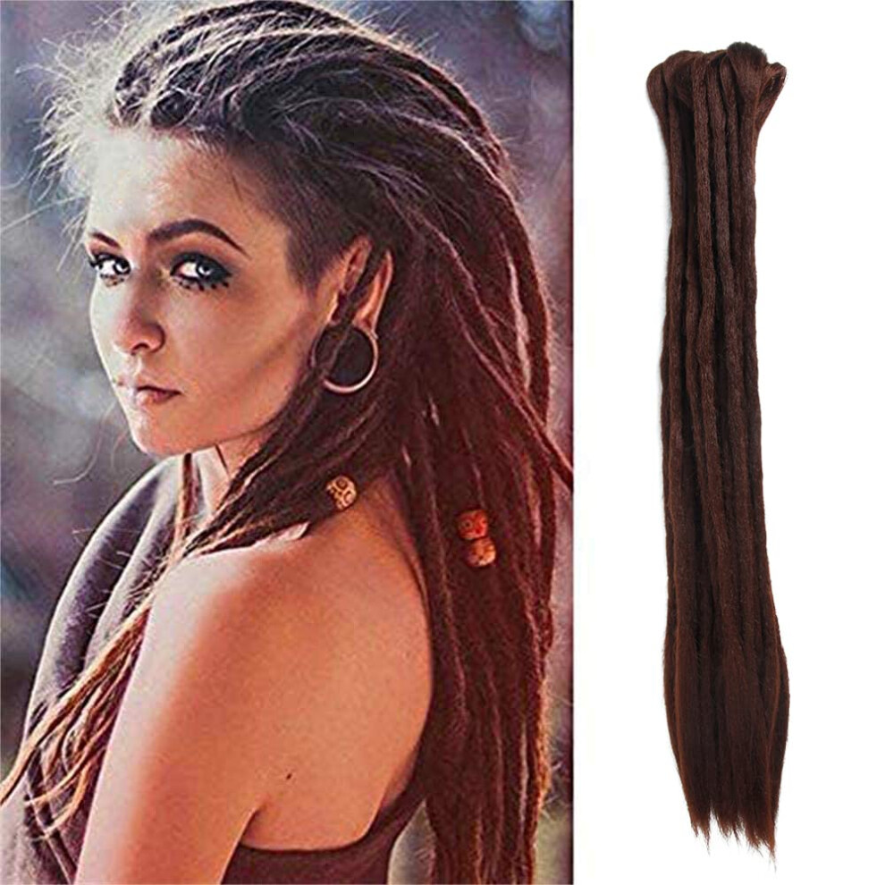 Dsoar Unisex Not,Specified Double Ended Dreadlocks Extensions Handmade Synthetic Dreads Hair 20 Inch 10 Strands/Pack Locs Crochet Braiding Hair (40 Inch 33#/Chocolate Col