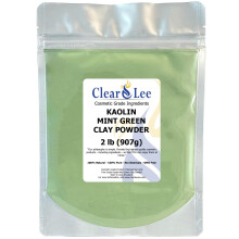 ClearLee Kaolin Mint Green Clay Cosmetic Grade Powder - 100% Pure Natural Powder - Great For Skin Detox, Rejuvenation, and More - Heal Damaged Skin -
