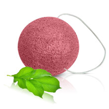Denne hippie -pige | Konjac Exfoliating Organic Facial Sponge | Plantebaseret blid eksfolierende ansigt Scrubbie | Oilstyringssvamp | Rose Pink (