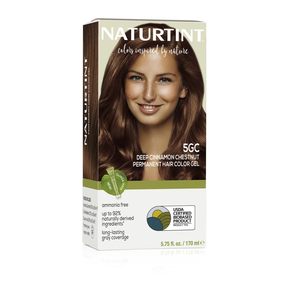 Naturtint Brown Permanent Hair Color 5Gc Deep Cinnamon Chestnut (Pack Of 1) Ammonia Free Vegan Cruelty Free Up To 100% Gray Coverage Long Lasting Resul