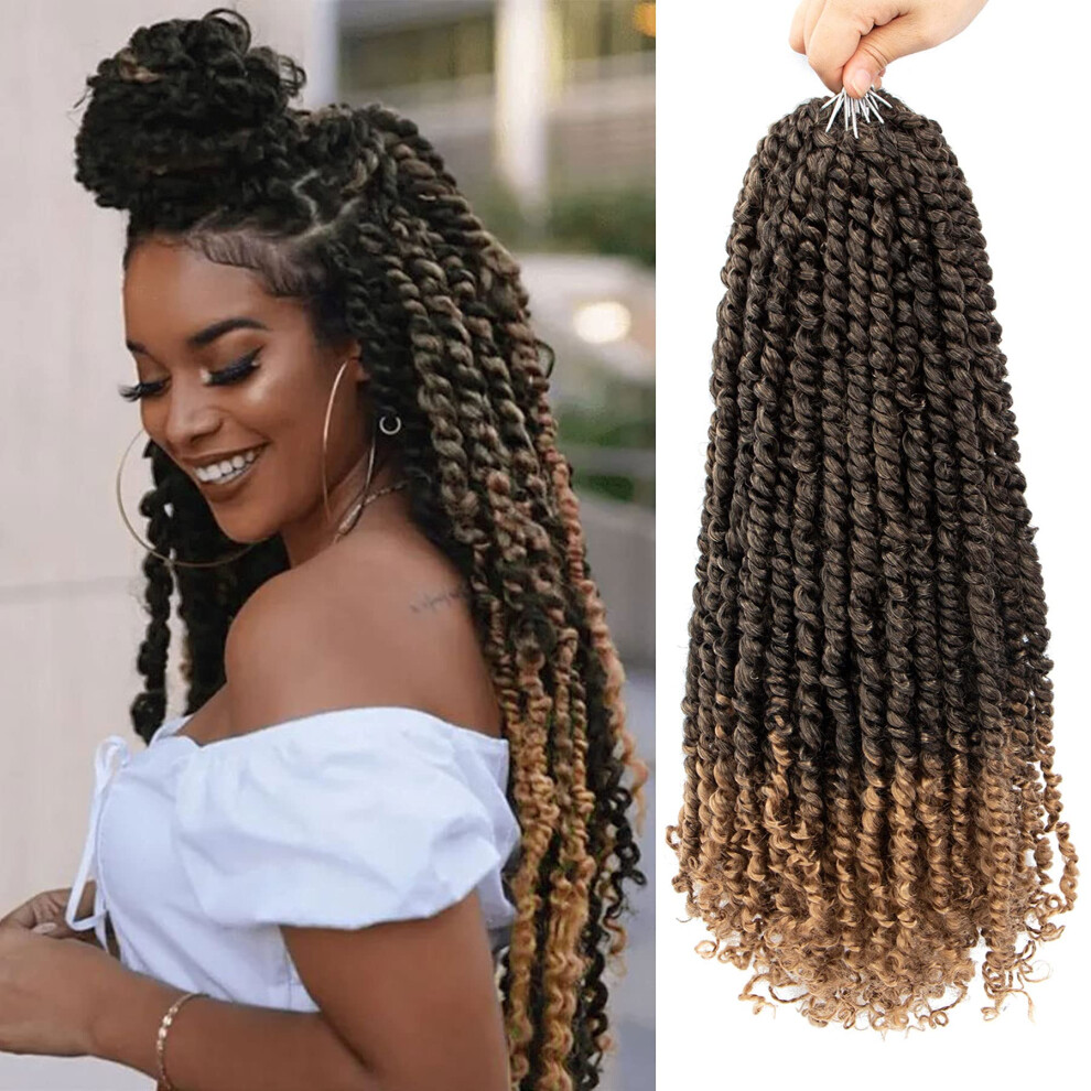 Stï¿½Djepunkt Unisex Fulcrum Pre-Twisted Passion Twist Crochet Hair 18 Inch 8 Packs Pre Looped Passion Twist Braiding Synthetic Hair Bohemian Braids For Crochet Pretwist