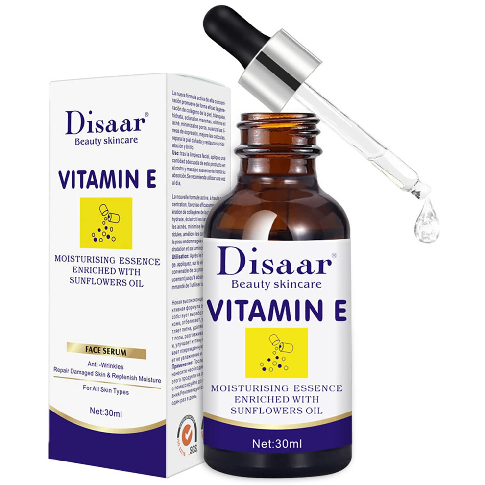 Disaar Skã¸Nhed Disaar Beauty Vitamin E Face Serum Moisturizing Essence Sunflowers Oil Anti-Wrinkles Repair Skin Replenish 30Ml/1.01Fl.oz