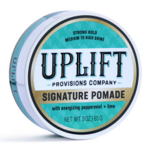 Uplift Provisions Company Signature Pomade for Bold Hair Styles That Last - Strong Hold High Shine Effortless Wash-Out Unisex Appeal 3 oz.