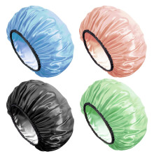 Aquior Duschhaube, 4er-Pack, groe Duschhauben fr Frauen, langes Haar, hochwertige, weiche, seidige Satin-Haarhaube, wiederverwendbar, fr alle Haar