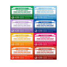 Dr. Bronner's - Pure-Castile Bar S?be (5 oz Variety Pack) Mandel uparfumeret lavendel pebermynte Citrus Rose Tea Tree & Eucalyptus - Lavet med or