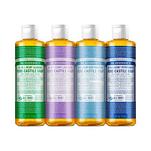 Dr. Bronner's - Pure-Castili?vloeibare zeep (8 oz verscheidenheidspakket) Pepermunt Lavendel Amandel & Baby Ongeparfumeerd - Gemaakt met biologische
