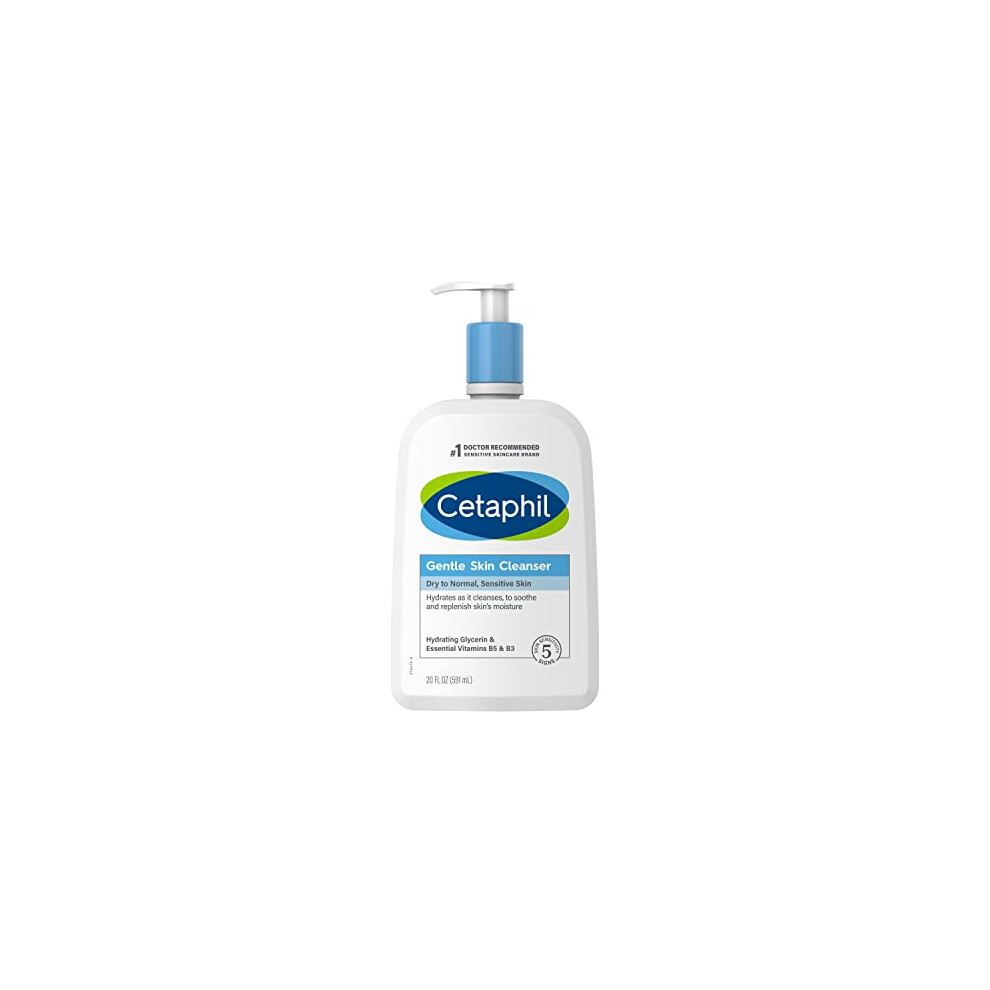 Face Wash by CETAPHIL  Hydrating Gentle Skin Cleanser for Dry to Normal Sensitive Skin  NEW 20oz  Fragrance Free  Soap Free and Non-Foaming