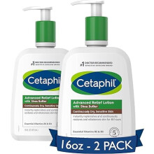 Cetaphil Body Lotion Advanced Relief Lotion Shea vajjal szraz rzkeny borre 16 oz 2 db illatmentes, hipoallergn, nem komedogn csomag