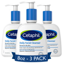 Cetaphil Face Wash napi arctisztt rzkeny kombinlt s zsros borre J 8 oz 3 csomag gyengd habz szappanmentes, hipoallergn