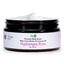 360Feel Hydrangea Rose Maslo do ciala - Maslo kakaowe i shea - Kokos i oliwa z oliwek - Formula roslinna - Odzywczy krem ??nawilzajacy do skry wrazl