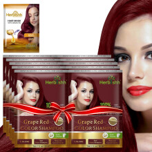 Herbishh Argan Hair Mask Shampoo - Prrodn barva na vlasy pro ediv vlasy - Dlouhotrvajc barva za pr minut - Cestovn velikost - Bez amoniaku -