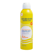 Seaweed Bath Co. Cooling Mist SPF 60 Sport Broad Spectrum Hybrid Sunscreen Spray 6 Ounce Sustainably Harvested Seaweed Aloe Peppermint