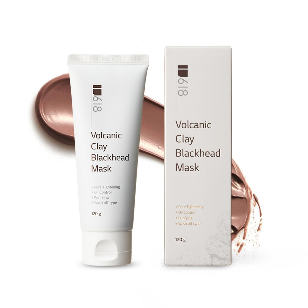 1.618 Volcanic Clay Blackhead Removal Mask For Oily Skin - Pore Tightening Sebum Control Skin Soothing K-Beauty Face Mask 4.23Oz
